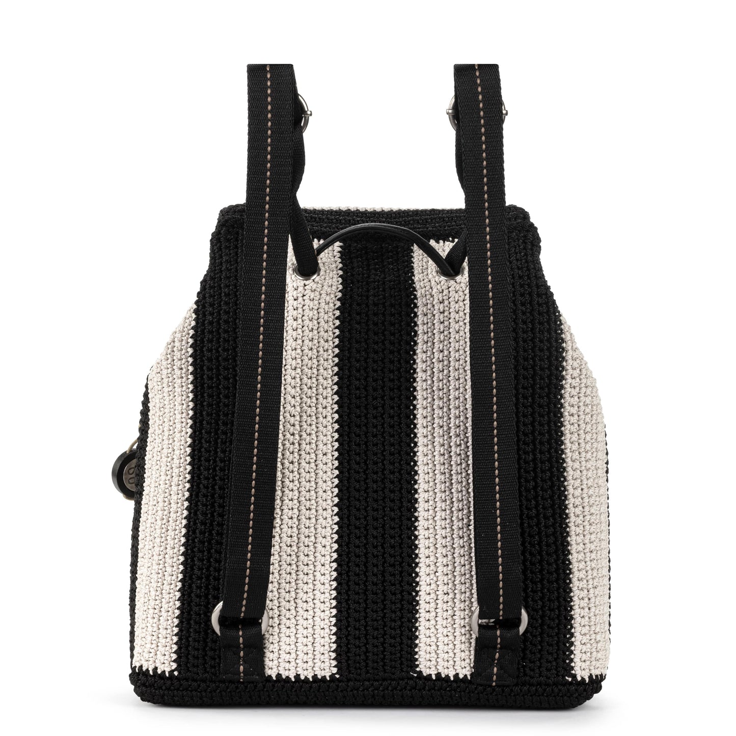 Sayulita Backpack - Hand Crochet - Black Stripe