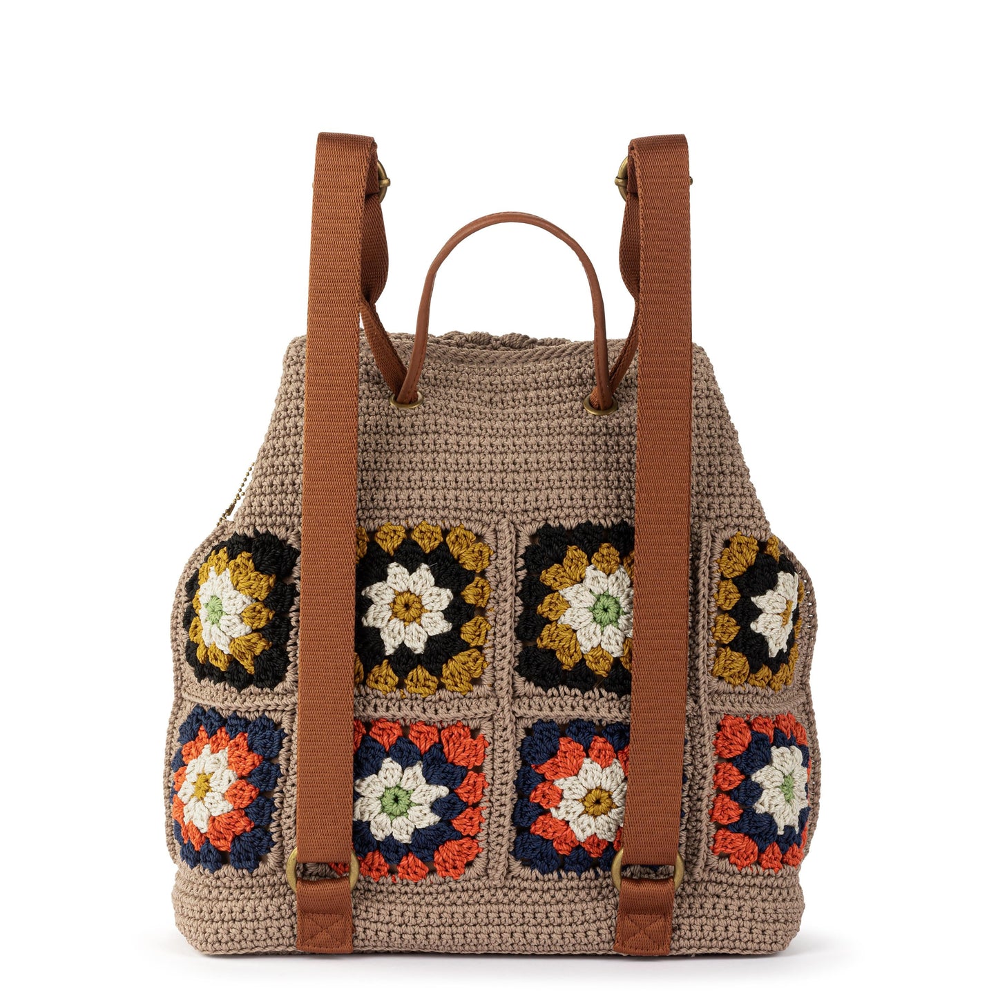Sayulita Backpack - Hand Crochet - Sand Neutral Patch