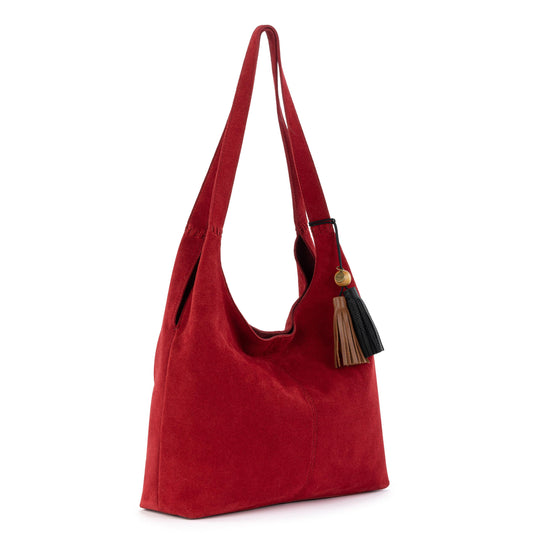 Huntley Hobo - Leather - Scarlet Suede