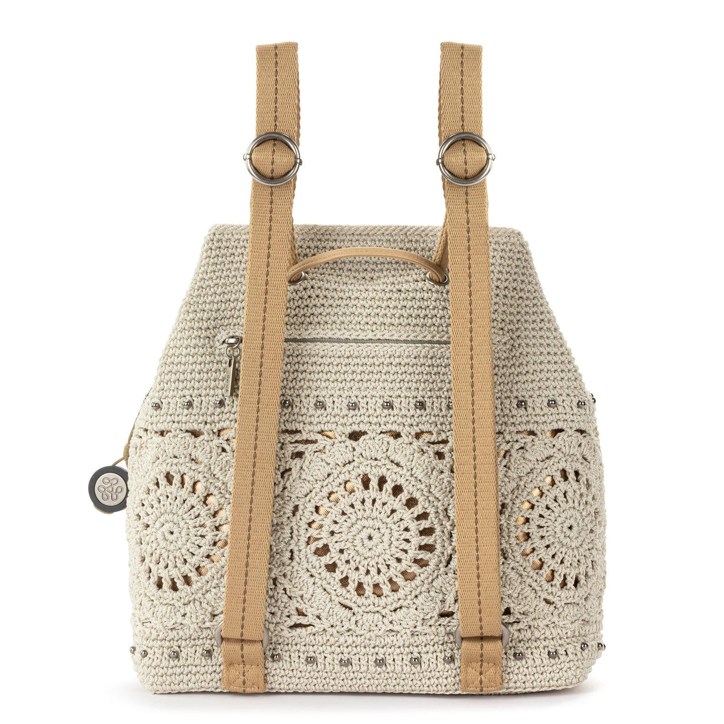 Sayulita Backpack - Hand Crochet - Natural Medallion