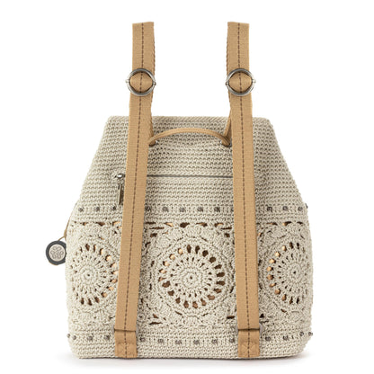 Sayulita Backpack - Hand Crochet - Natural Medallion