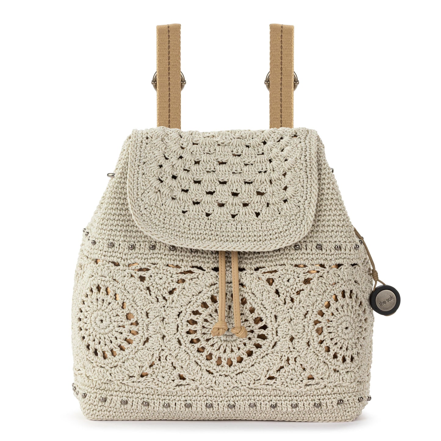 Sayulita Backpack - Hand Crochet - Natural Medallion