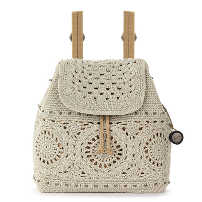 Sayulita Backpack - Hand Crochet - Natural Medallion