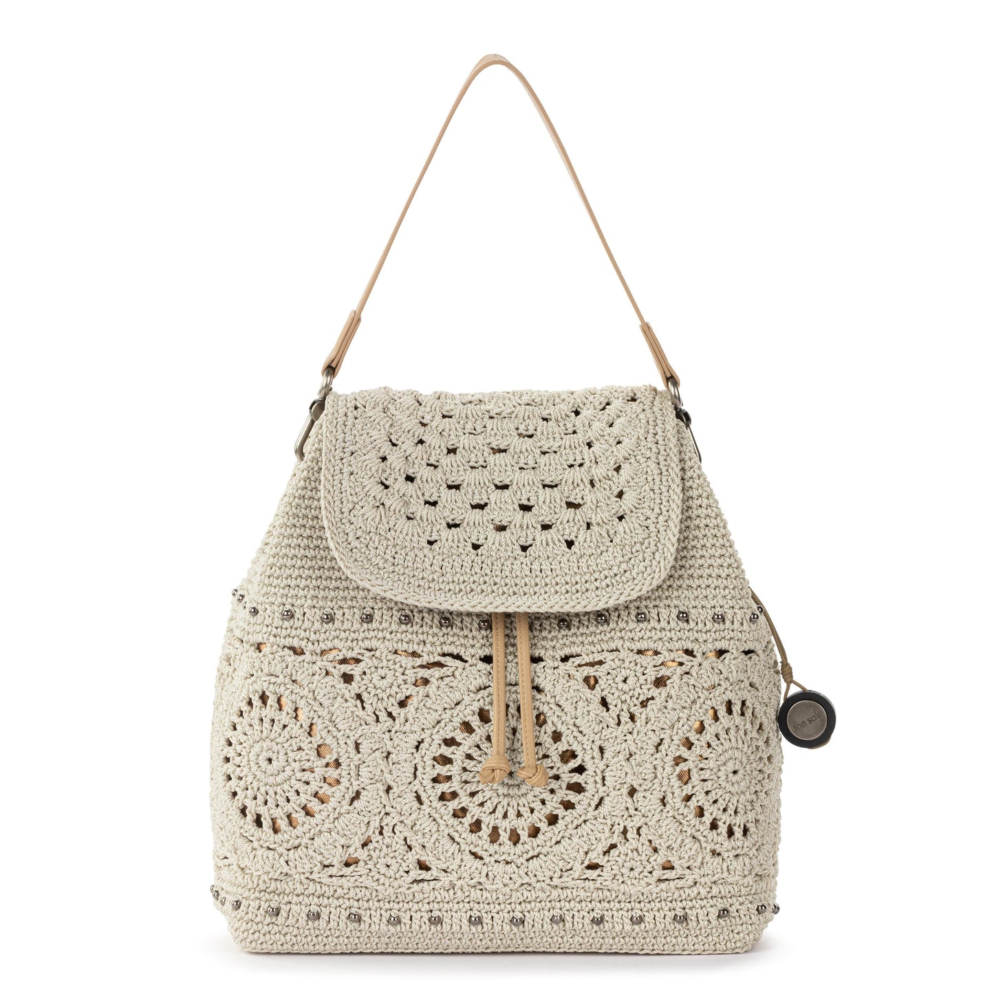 Sayulita Backpack - Hand Crochet - Natural Medallion