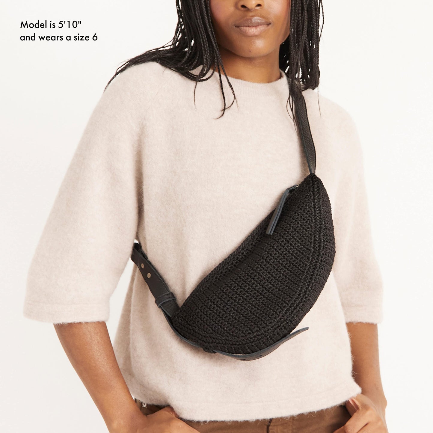 Tess Sling - Hand Crochet - Black