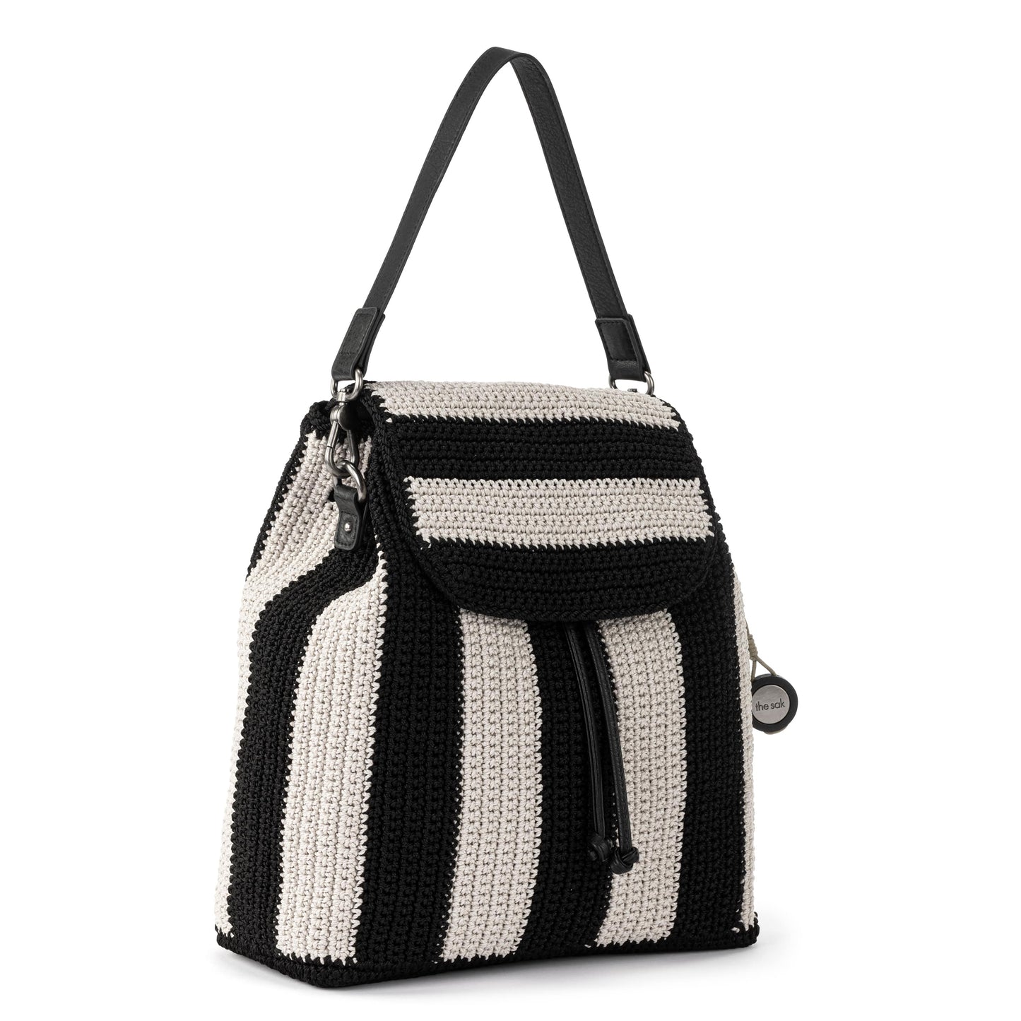Sayulita Backpack - Hand Crochet - Black Stripe