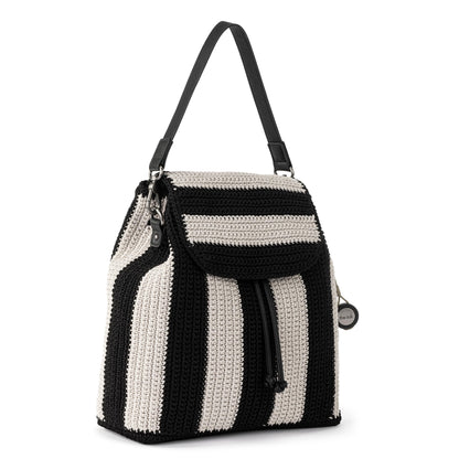 Sayulita Backpack - Hand Crochet - Black Stripe