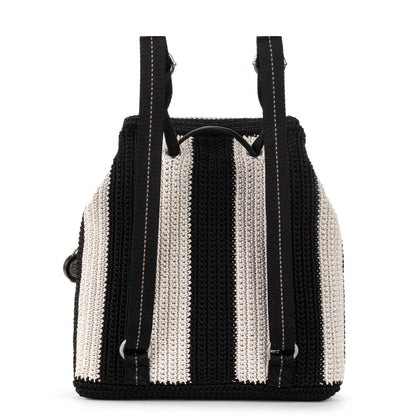 Sayulita Backpack - Hand Crochet - Black Stripe