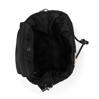 Sayulita Backpack - Hand Crochet - Black Stripe