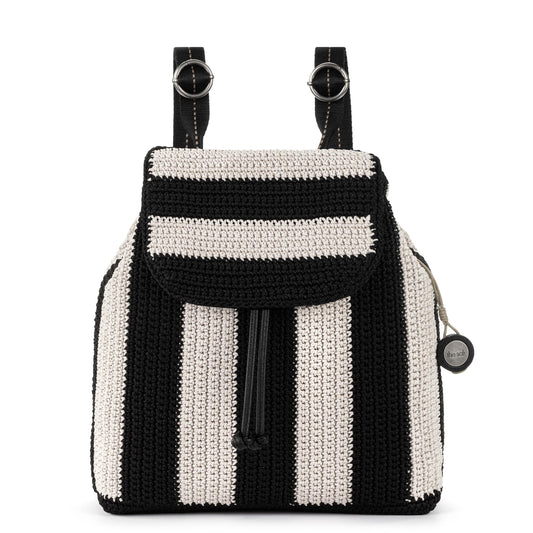 Sayulita Backpack - Hand Crochet - Black Stripe