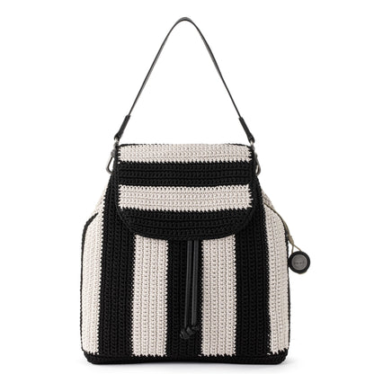 Sayulita Backpack - Hand Crochet - Black Stripe