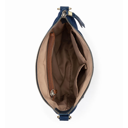 Ashland Crossbody - Leather - Indigo Suede