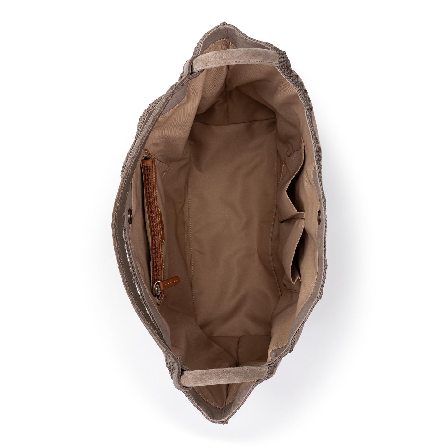 Los Feliz Large Tote - Leather - Mushroom Suede Patch
