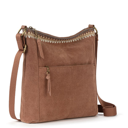Lucia Crossbody - Leather - Tobacco Suede Blanket Stitch