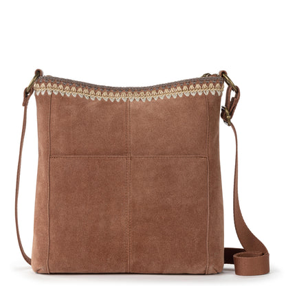 Lucia Crossbody - Leather - Tobacco Suede Blanket Stitch