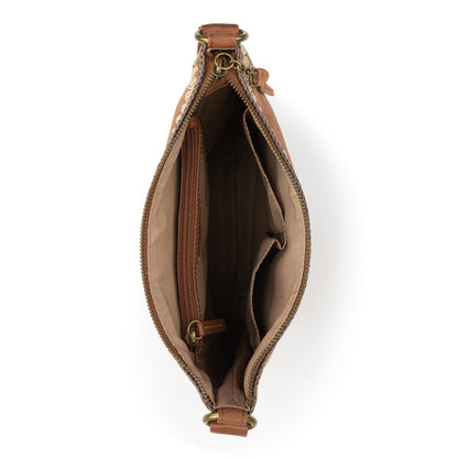 Lucia Crossbody - Leather - Tobacco Suede Blanket Stitch