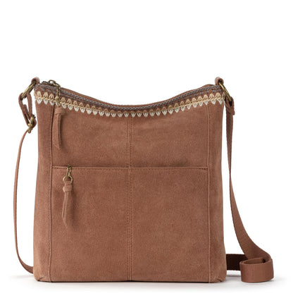 Lucia Crossbody - Leather - Tobacco Suede Blanket Stitch