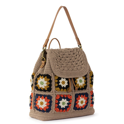 Sayulita Backpack - Hand Crochet - Sand Neutral Patch