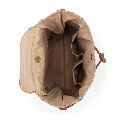 Sayulita Backpack - Hand Crochet - Sand Neutral Patch