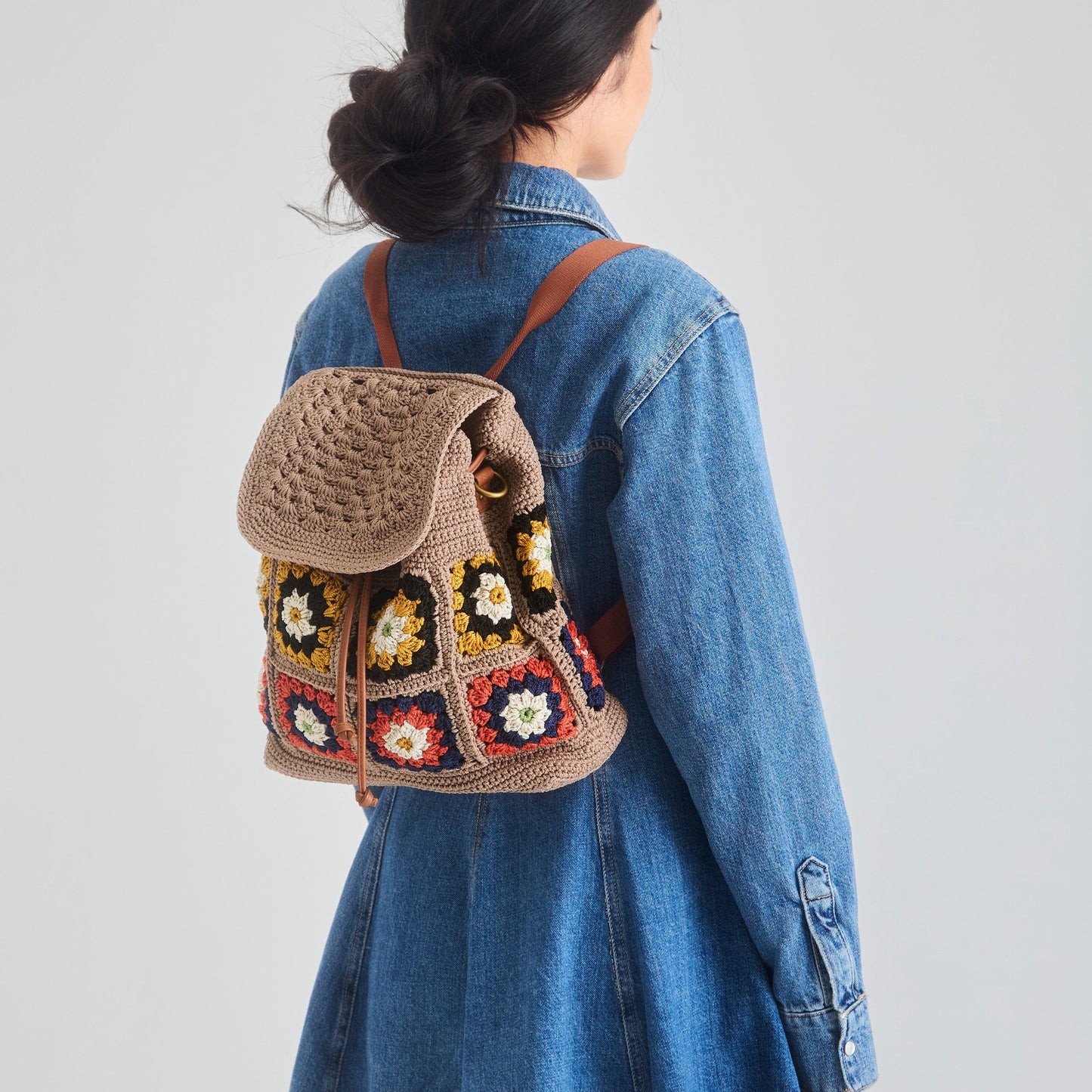 Sayulita Backpack - Hand Crochet - Sand Neutral Patch