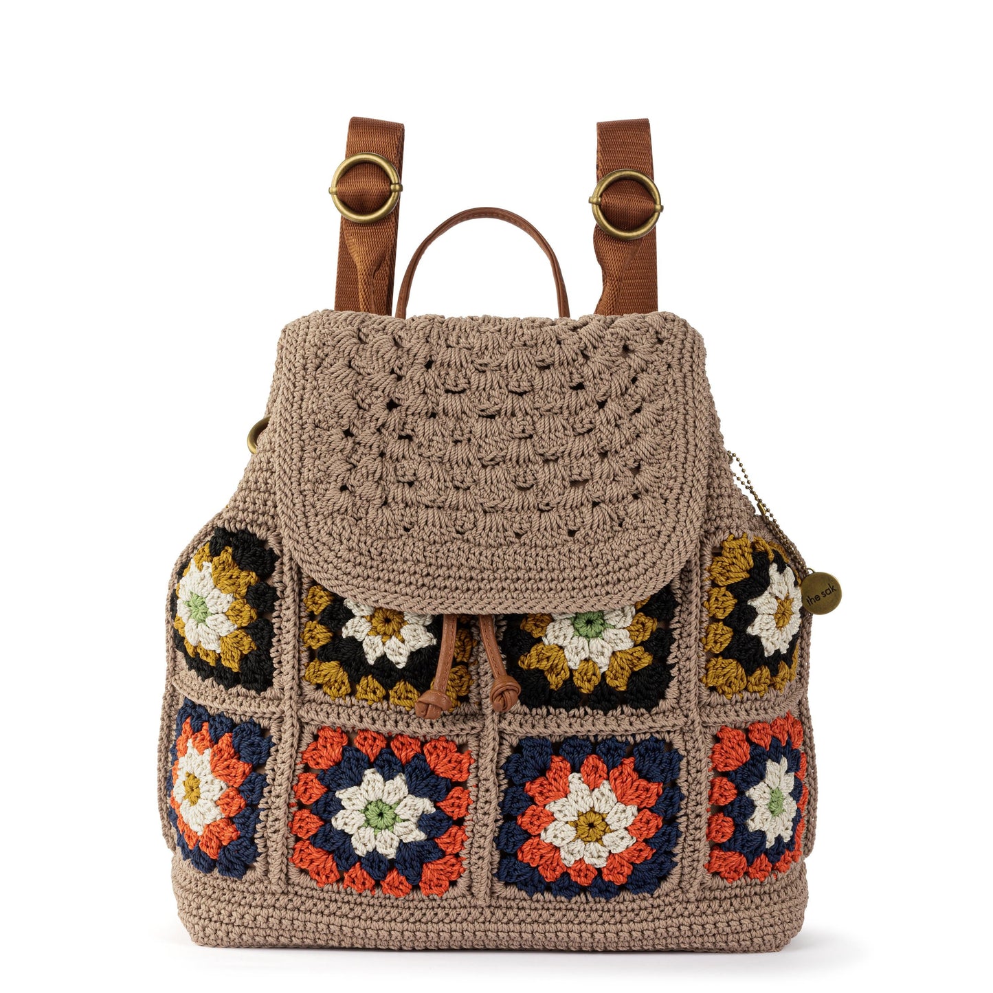 Sayulita Backpack - Hand Crochet - Sand Neutral Patch