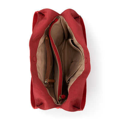 Huntley Hobo - Leather - Scarlet Suede